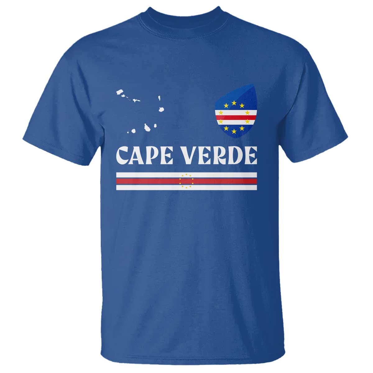 Cape Verde Country Map Shield Emblem T Shirt Cabo Verde Roots National Pride Gift