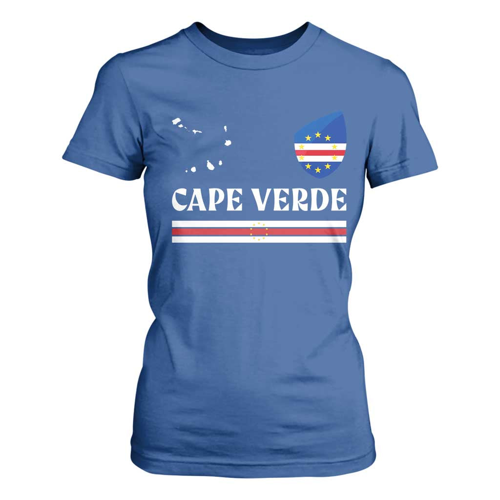 Cape Verde Country Map Shield Emblem T Shirt For Women Cabo Verde Roots National Pride Gift