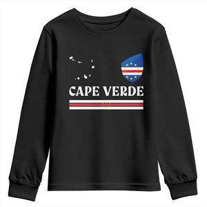 Cape Verde Country Map Shield Emblem Youth Sweatshirt Cabo Verde Roots National Pride Gift