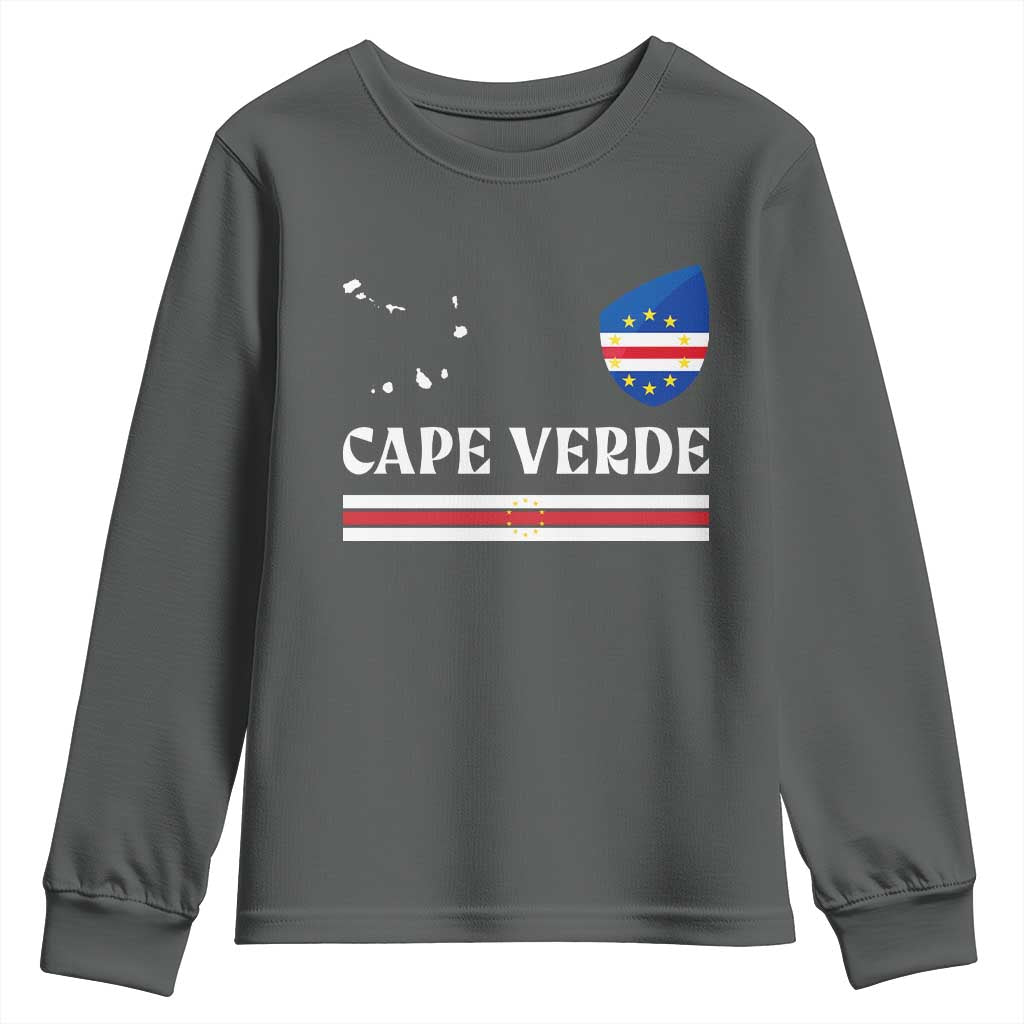 Cape Verde Country Map Shield Emblem Youth Sweatshirt Cabo Verde Roots National Pride Gift