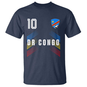 DR Congo Soccer Sports Graphic Number 10 Jersey Style T Shirt Proud Congolese Football Fans Game Day Pride