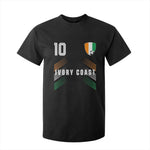 Ivory Coast Soccer Sports Graphic Number 10 Jersey Style T Shirt For Kid Proud Ivorian Cote d'Ivoire Football Fans Game Day Pride