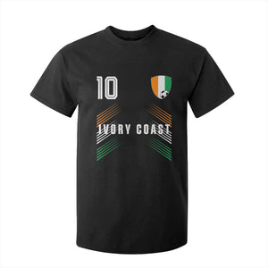 Ivory Coast Soccer Sports Graphic Number 10 Jersey Style T Shirt For Kid Proud Ivorian Cote d'Ivoire Football Fans Game Day Pride