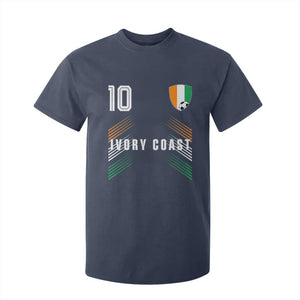 Ivory Coast Soccer Sports Graphic Number 10 Jersey Style T Shirt For Kid Proud Ivorian Cote d'Ivoire Football Fans Game Day Pride