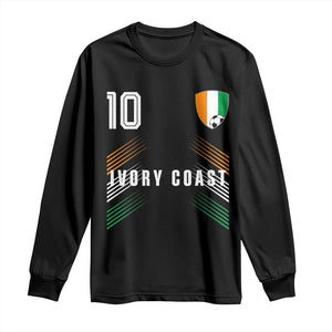 Ivory Coast Soccer Sports Graphic Number 10 Jersey Style Long Sleeve Shirt Proud Ivorian Cote d'Ivoire Football Fans Game Day Pride