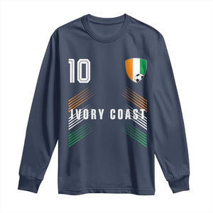 Ivory Coast Soccer Sports Graphic Number 10 Jersey Style Long Sleeve Shirt Proud Ivorian Cote d'Ivoire Football Fans Game Day Pride