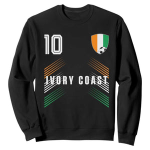 Ivory Coast Soccer Sports Graphic Number 10 Jersey Style Sweatshirt Proud Ivorian Cote d'Ivoire Football Fans Game Day Pride