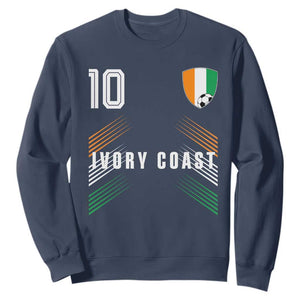 Ivory Coast Soccer Sports Graphic Number 10 Jersey Style Sweatshirt Proud Ivorian Cote d'Ivoire Football Fans Game Day Pride