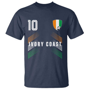 Ivory Coast Soccer Sports Graphic Number 10 Jersey Style T Shirt Proud Ivorian Cote d'Ivoire Football Fans Game Day Pride