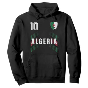 Algeria Soccer Sports Graphic Number 10 Jersey Style Hoodie Proud Algerian Football Fans Game Day Maghreb Pride