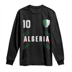 Algeria Soccer Sports Graphic Number 10 Jersey Style Long Sleeve Shirt Proud Algerian Football Fans Game Day Maghreb Pride