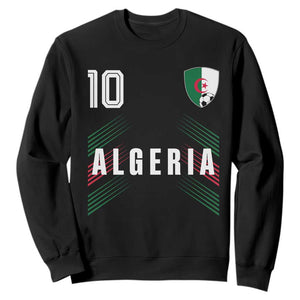 Algeria Soccer Sports Graphic Number 10 Jersey Style Sweatshirt Proud Algerian Football Fans Game Day Maghreb Pride
