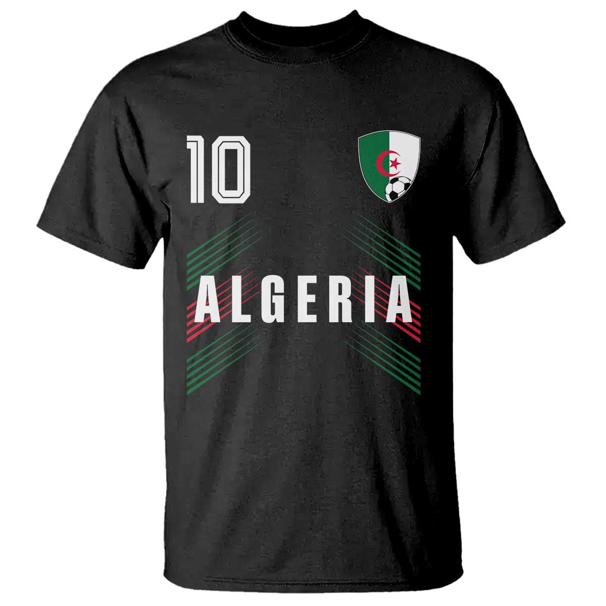 Algeria Soccer Sports Graphic Number 10 Jersey Style T Shirt Proud Algerian Football Fans Game Day Maghreb Pride