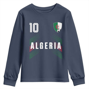 Algeria Soccer Sports Graphic Number 10 Jersey Style Youth Sweatshirt Proud Algerian Football Fans Game Day Maghreb Pride
