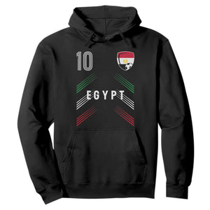 Egypt Soccer Sports Graphic Number 10 Jersey Style Hoodie Proud Egyptian Football Fans Game Day Pride