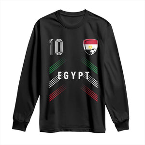 Egypt Soccer Sports Graphic Number 10 Jersey Style Long Sleeve Shirt Proud Egyptian Football Fans Game Day Pride