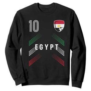 Egypt Soccer Sports Graphic Number 10 Jersey Style Sweatshirt Proud Egyptian Football Fans Game Day Pride