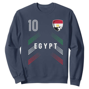 Egypt Soccer Sports Graphic Number 10 Jersey Style Sweatshirt Proud Egyptian Football Fans Game Day Pride