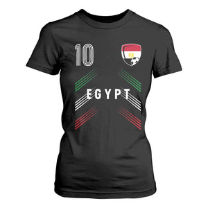 Egypt Soccer Sports Graphic Number 10 Jersey Style T Shirt For Women Proud Egyptian Football Fans Game Day Pride