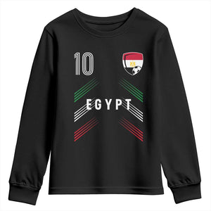 Egypt Soccer Sports Graphic Number 10 Jersey Style Youth Sweatshirt Proud Egyptian Football Fans Game Day Pride
