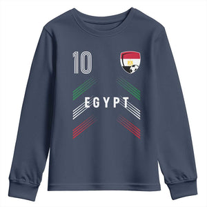 Egypt Soccer Sports Graphic Number 10 Jersey Style Youth Sweatshirt Proud Egyptian Football Fans Game Day Pride
