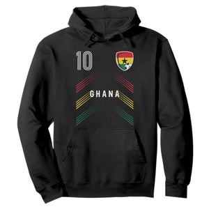 Ghana Soccer Sports Graphic Number 10 Jersey Style Hoodie Proud Ghanaian Football Fans Game Day Pride