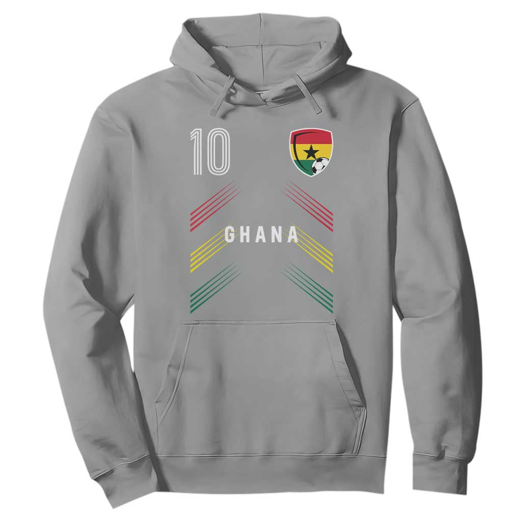 Ghana Soccer Sports Graphic Number 10 Jersey Style Hoodie Proud Ghanaian Football Fans Game Day Pride