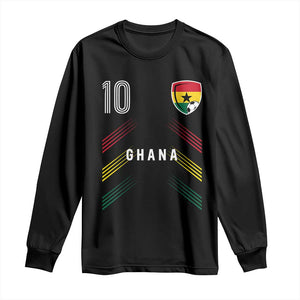 Ghana Soccer Sports Graphic Number 10 Jersey Style Long Sleeve Shirt Proud Ghanaian Football Fans Game Day Pride