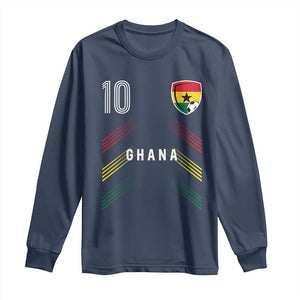 Ghana Soccer Sports Graphic Number 10 Jersey Style Long Sleeve Shirt Proud Ghanaian Football Fans Game Day Pride
