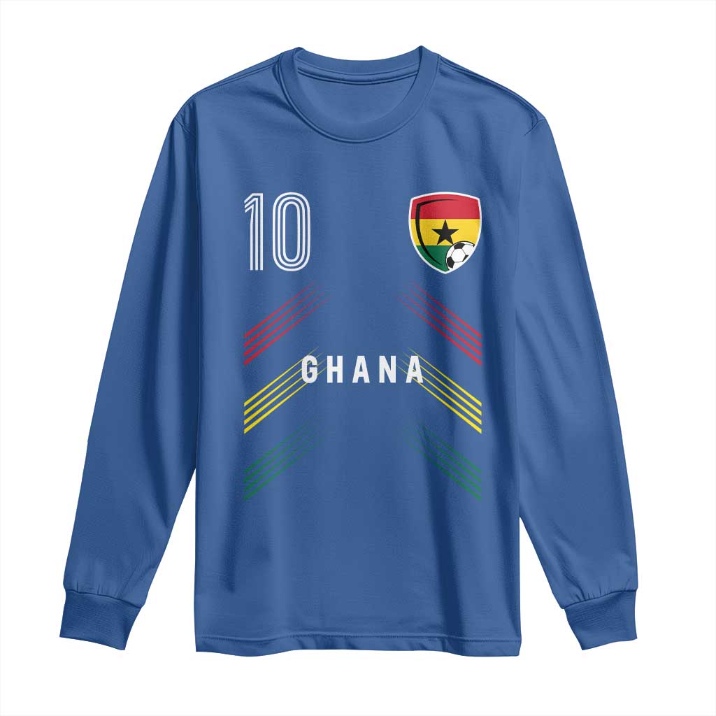 Ghana Soccer Sports Graphic Number 10 Jersey Style Long Sleeve Shirt Proud Ghanaian Football Fans Game Day Pride