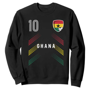 Ghana Soccer Sports Graphic Number 10 Jersey Style Sweatshirt Proud Ghanaian Football Fans Game Day Pride