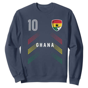 Ghana Soccer Sports Graphic Number 10 Jersey Style Sweatshirt Proud Ghanaian Football Fans Game Day Pride