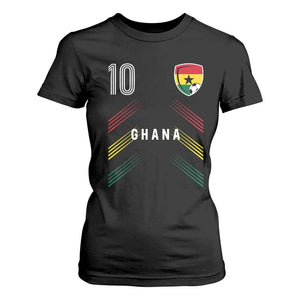 Ghana Soccer Sports Graphic Number 10 Jersey Style T Shirt For Women Proud Ghanaian Football Fans Game Day Pride