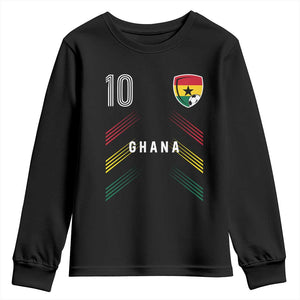 Ghana Soccer Sports Graphic Number 10 Jersey Style Youth Sweatshirt Proud Ghanaian Football Fans Game Day Pride