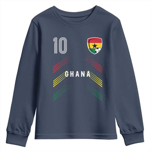 Ghana Soccer Sports Graphic Number 10 Jersey Style Youth Sweatshirt Proud Ghanaian Football Fans Game Day Pride