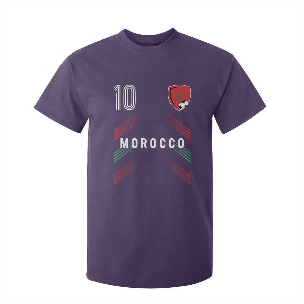 Morocco Soccer Sports Graphic Number 10 Jersey Style T Shirt For Kid Proud Moroccan Football Fans Game Day Maghreb Pride