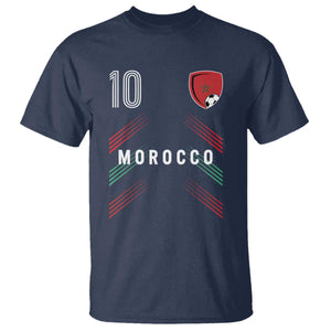Morocco Soccer Sports Graphic Number 10 Jersey Style T Shirt Proud Moroccan Football Fans Game Day Maghreb Pride