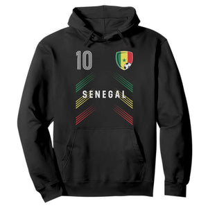 Senegal Soccer Sports Graphic Number 10 Jersey Style Hoodie Proud Senegalese Football Fans Game Day Pride