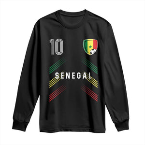 Senegal Soccer Sports Graphic Number 10 Jersey Style Long Sleeve Shirt Proud Senegalese Football Fans Game Day Pride