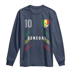 Senegal Soccer Sports Graphic Number 10 Jersey Style Long Sleeve Shirt Proud Senegalese Football Fans Game Day Pride