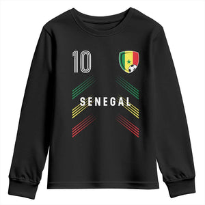 Senegal Soccer Sports Graphic Number 10 Jersey Style Youth Sweatshirt Proud Senegalese Football Fans Game Day Pride