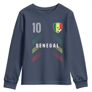 Senegal Soccer Sports Graphic Number 10 Jersey Style Youth Sweatshirt Proud Senegalese Football Fans Game Day Pride