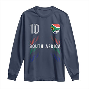 South Africa Soccer Sports Graphic Number 10 Jersey Style Long Sleeve Shirt Proud South African Football Fans Game Day Pride