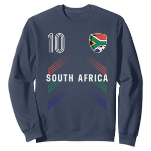 South Africa Soccer Sports Graphic Number 10 Jersey Style Sweatshirt Proud South African Football Fans Game Day Pride