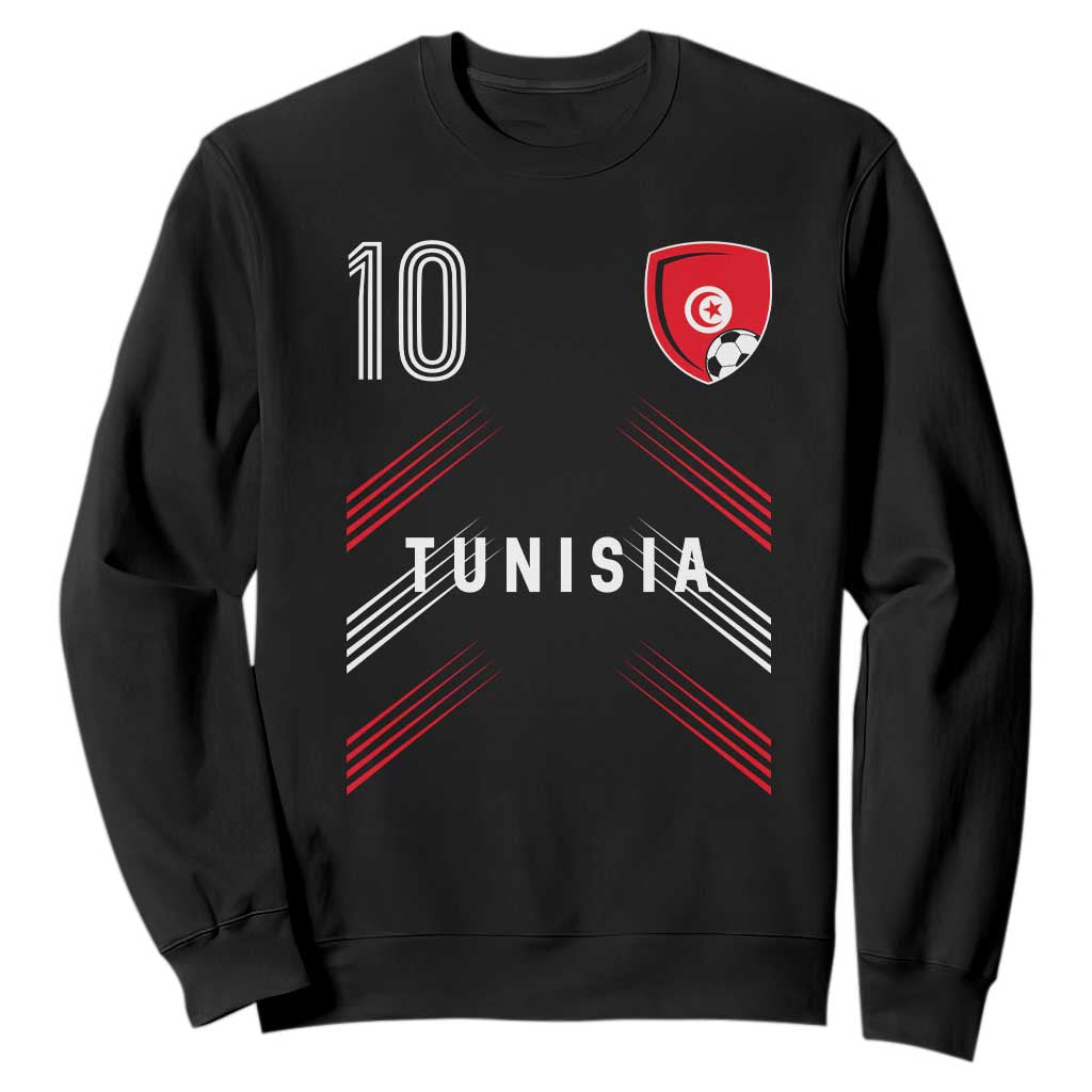 Tunisia Soccer Sports Graphic Number 10 Jersey Style Sweatshirt Proud Tunisian Football Fans Game Day Maghreb Pride