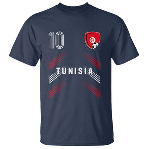 Tunisia Soccer Sports Graphic Number 10 Jersey Style T Shirt Proud Tunisian Football Fans Game Day Maghreb Pride