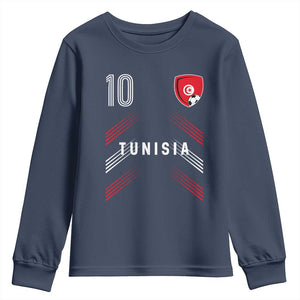 Tunisia Soccer Sports Graphic Number 10 Jersey Style Youth Sweatshirt Proud Tunisian Football Fans Game Day Maghreb Pride