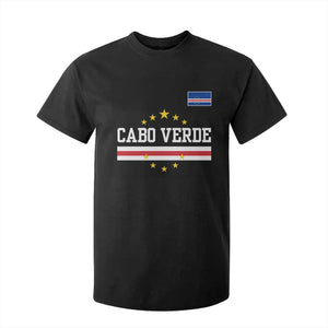 Cabo Verde Athletic Varsity Style T Shirt For Kid Cape Verde Flag Stars National Pride