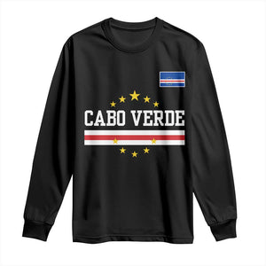 Cabo Verde Athletic Varsity Style Long Sleeve Shirt Cape Verde Flag Stars National Pride