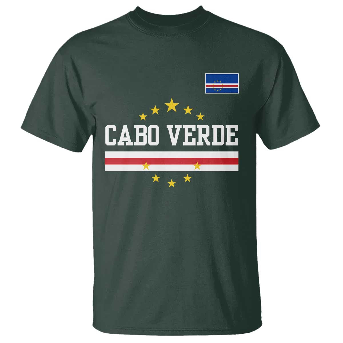 Cabo Verde Athletic Varsity Style T Shirt Cape Verde Flag Stars National Pride